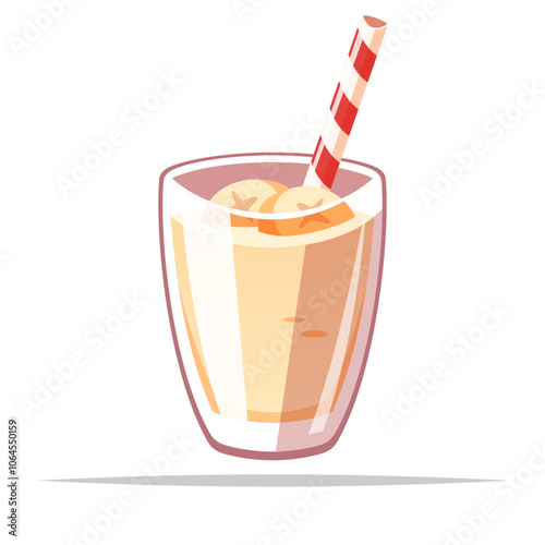 Banana smoothie vector isolated illustration