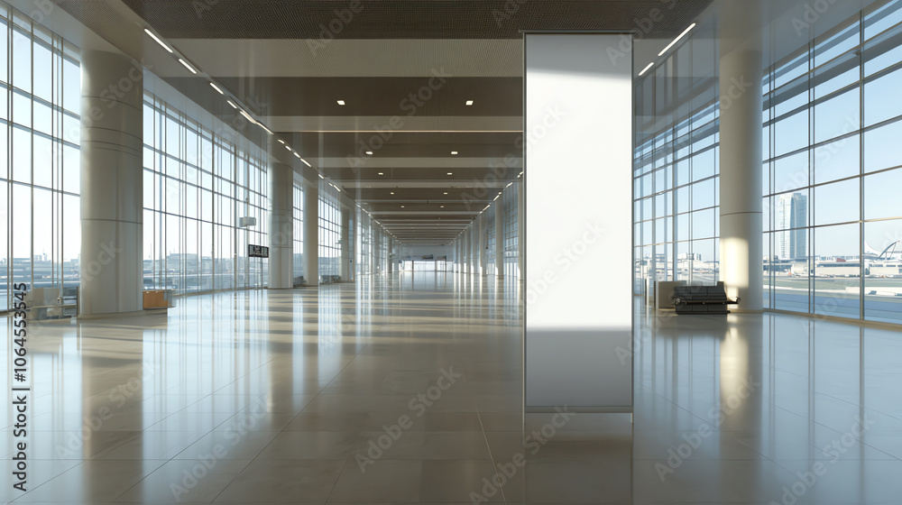 Mockup. Contemporary Advertisement Panel in Minimalist Office Setting Mockup. Contemporary Advertisement Panel in Minimalist Office Setting