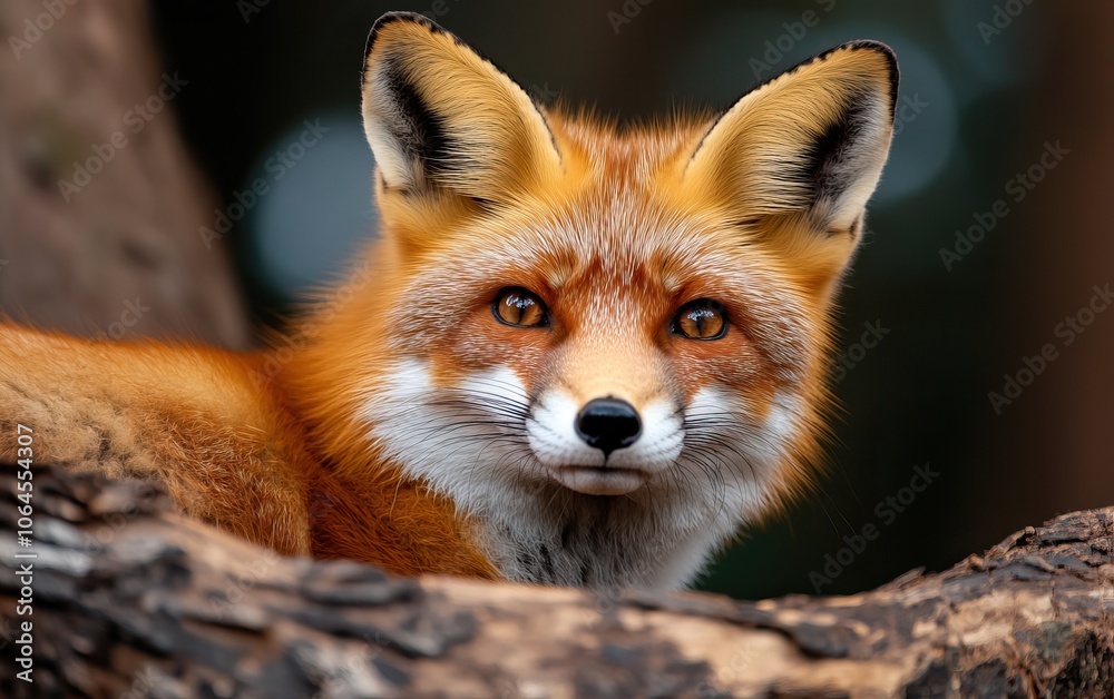A charming red fox with striking features peeks curiously from behind a tree trunk, showcasing its vibrant fur and keen expression. A charming red fox with striking features peeks curiously from behind a tree trunk, showcasing its vibrant fur and keen expression.