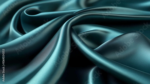 Elegant silk texture in deep emerald green gentle sheen