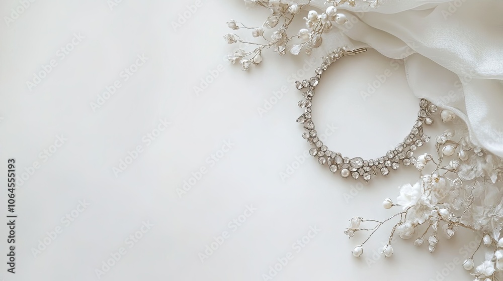 Elegant Jewelry Layout with Delicate Flowers Elegant Jewelry Layout with Delicate Flowers