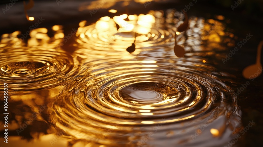 Serene Ripples in Golden Reflection Serene Ripples in Golden Reflection
