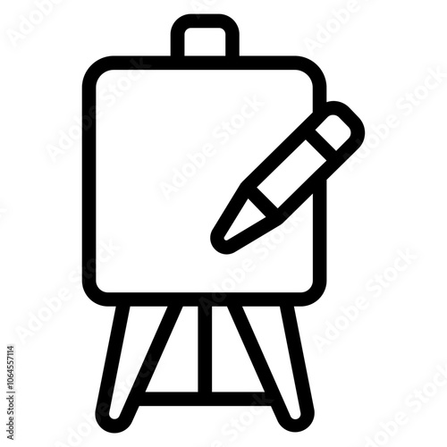 Canvas with pencil Line Icon