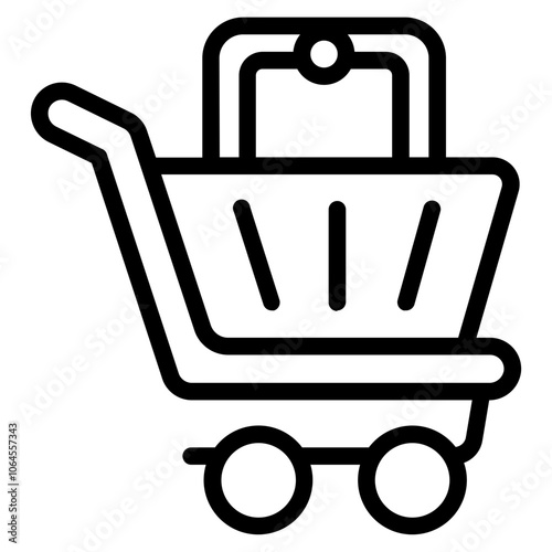 Cart with gadget Line Icon