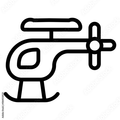 Helicopter landing Line Icon