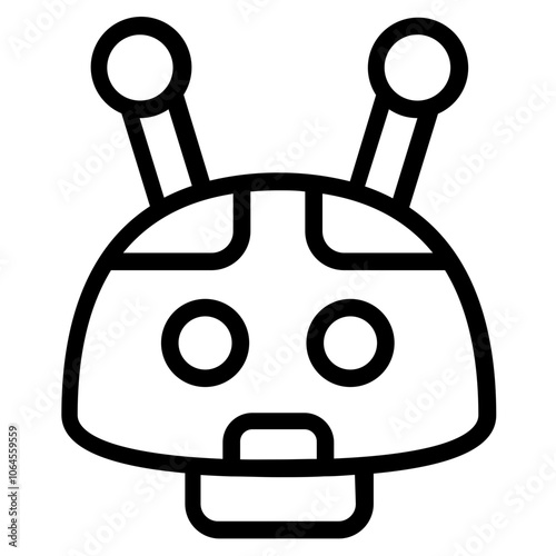 Robot head Line Icon