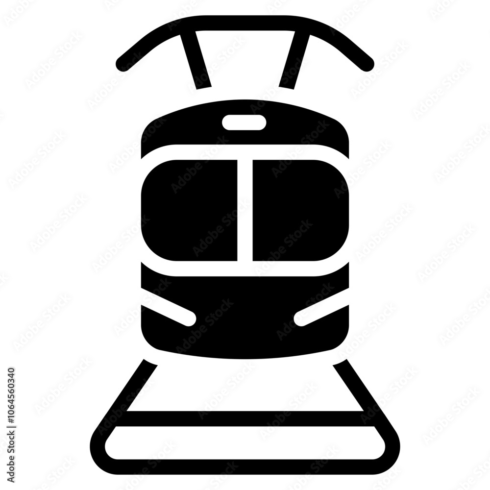 Tram train Solid Icon Tram train Solid Icon