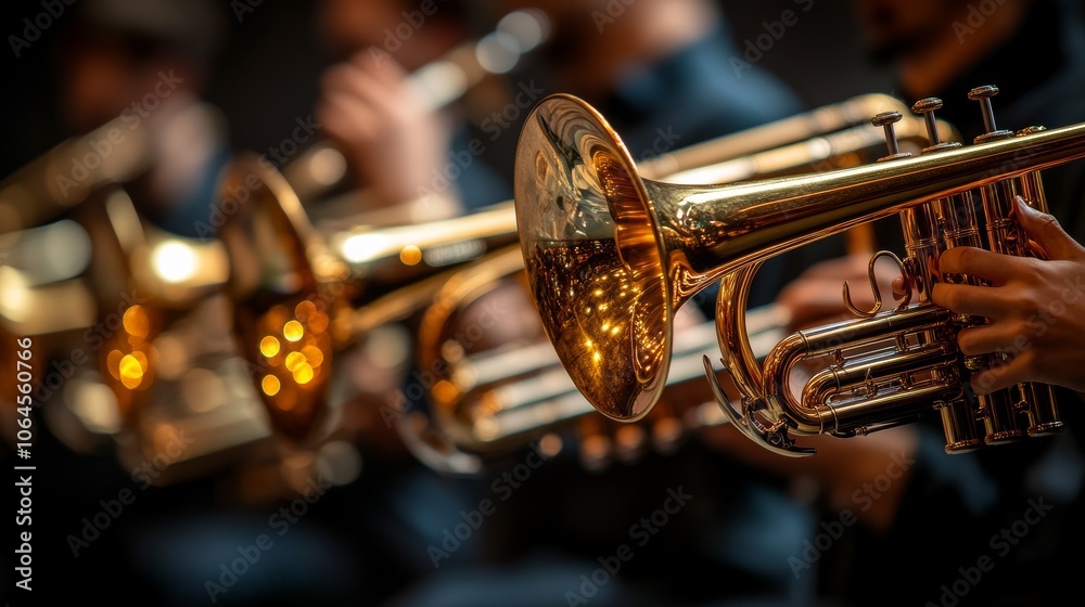 Obraz premium Close up of a Trumpet Player in an Orchestra