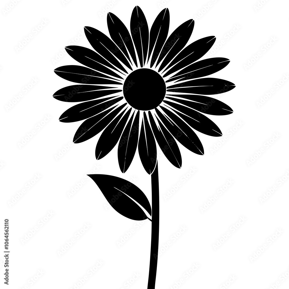 Daisy silhouette vector illustration Daisy silhouette vector illustration