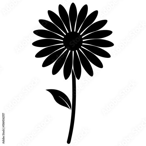 Daisy silhouette vector illustration