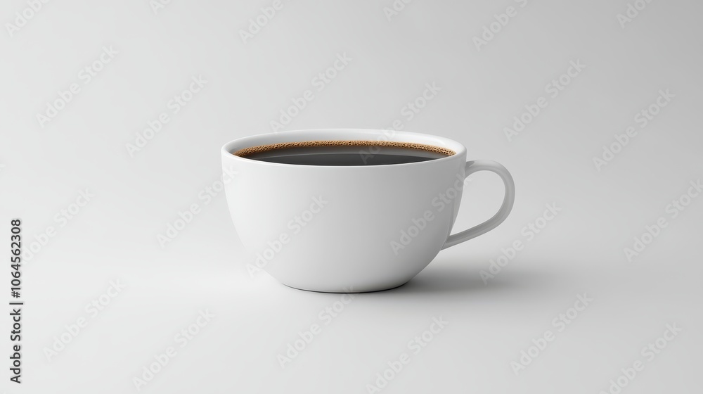 Modern White Coffee Cup on Clean Background Modern White Coffee Cup on Clean Background