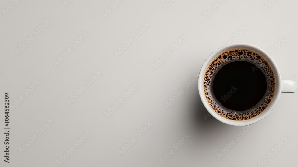 Modern White Coffee Cup Filled with Brewed Coffee Modern White Coffee Cup Filled with Brewed Coffee