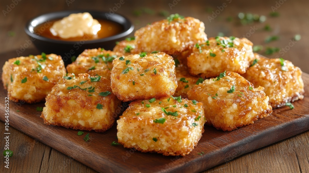 Crispy Fried Rice Bites Appetizer with Dipping Sauce Crispy Fried Rice Bites Appetizer with Dipping Sauce
