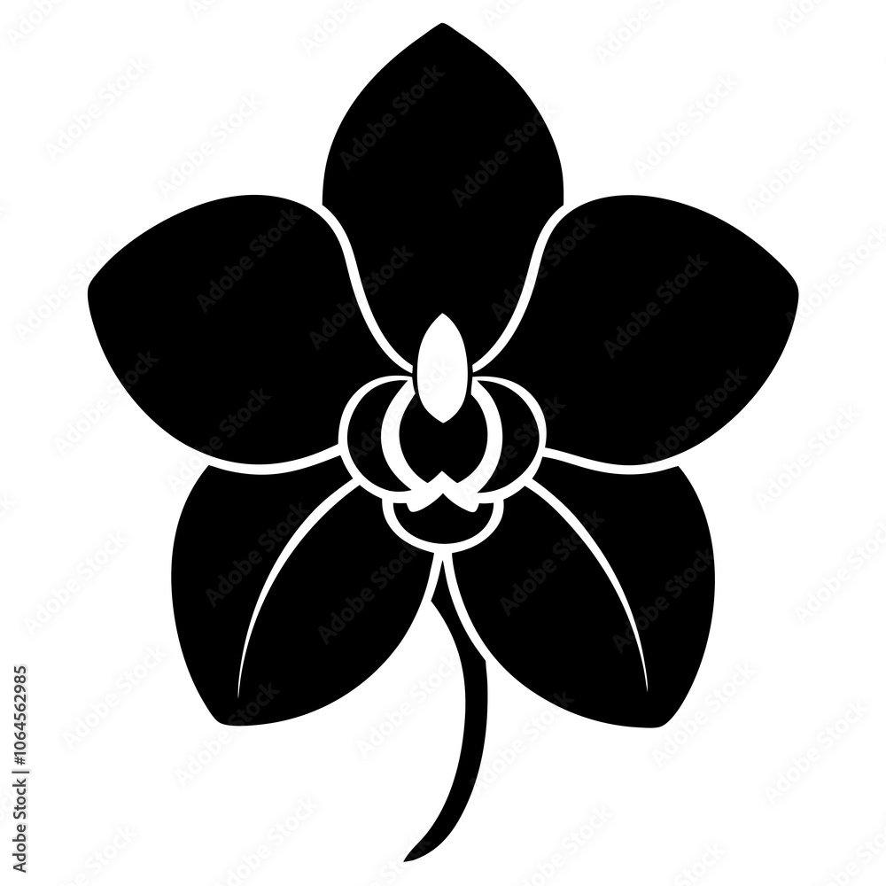 Orchid silhouette vector illustration Orchid silhouette vector illustration