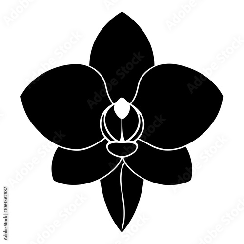 Orchid silhouette vector illustration