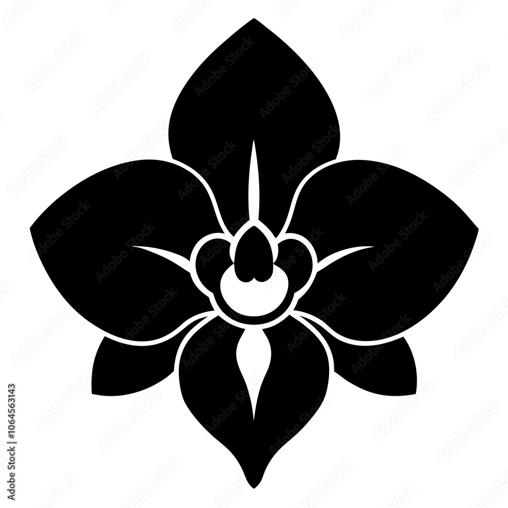 Orchid silhouette vector illustration Orchid silhouette vector illustration