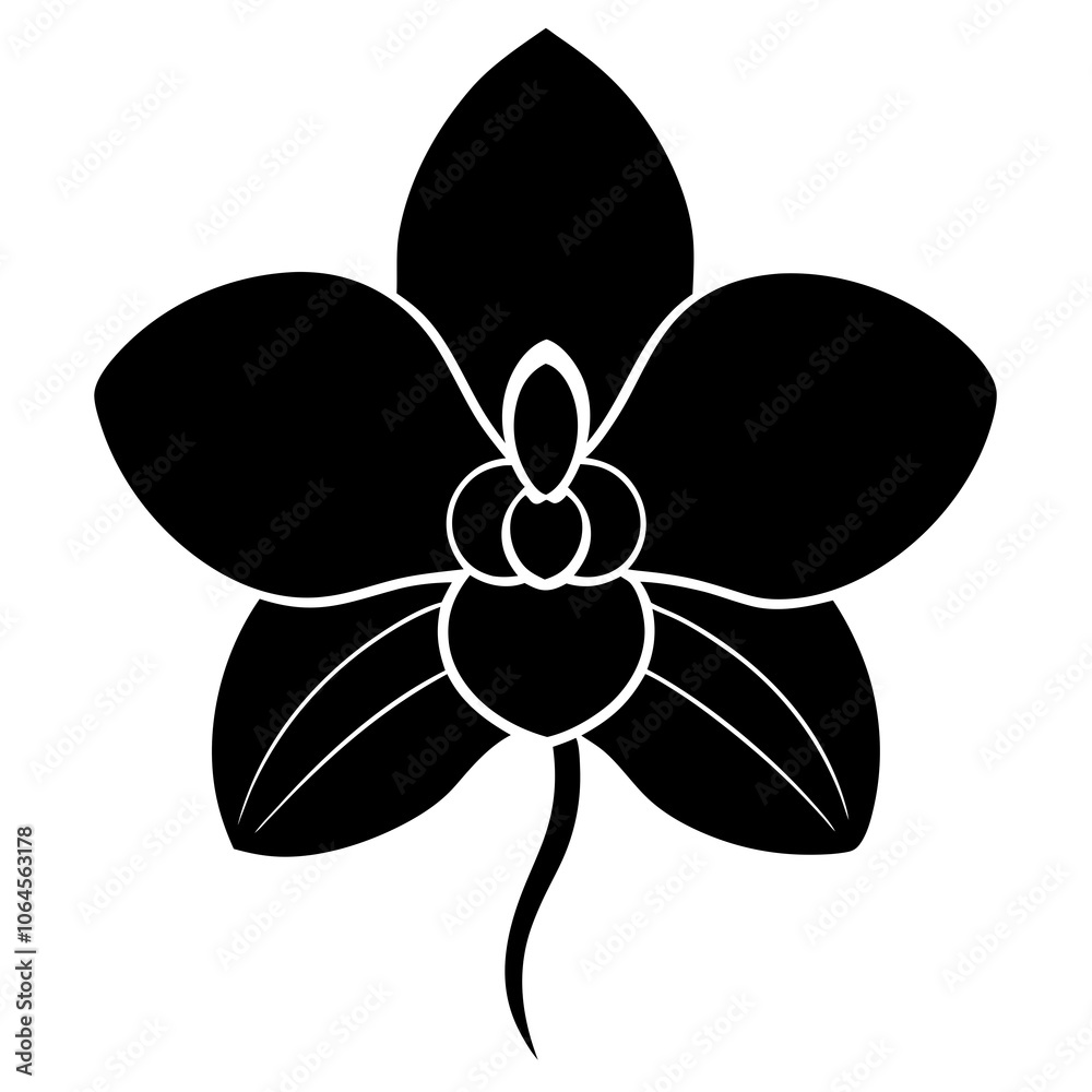 Orchid silhouette vector illustration Orchid silhouette vector illustration