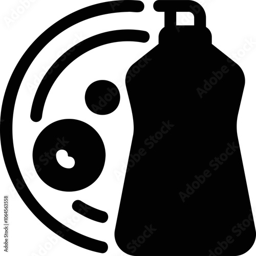 Simple vector icon on a theme detergent bottle