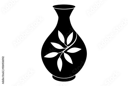 Vase silhouette vector.