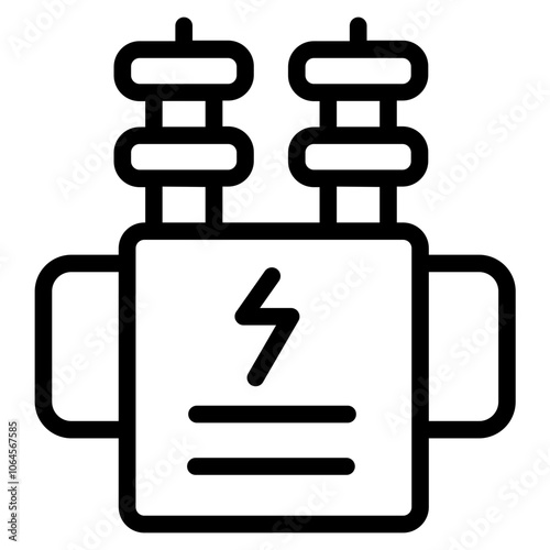 Auxiliary transformer Line Icon