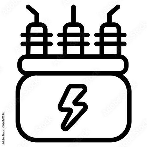 Auxiliary transformer Line Icon