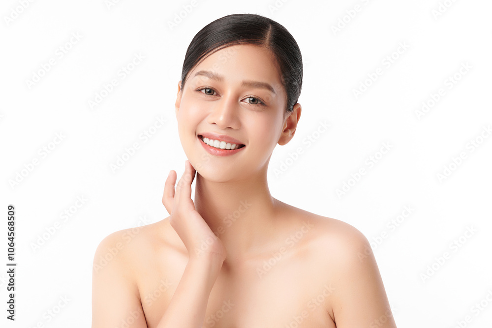 Beautiful young asian woman with clean fresh skin on white background, Face care, Facial treatment, Cosmetology, beauty and spa, Asian women portrait. Beautiful young asian woman with clean fresh skin on white background, Face care, Facial treatment, Cosmetology, beauty and spa, Asian women portrait.
