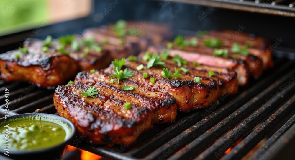 Grilled steaks with fresh herbs Grilled steaks with fresh herbs