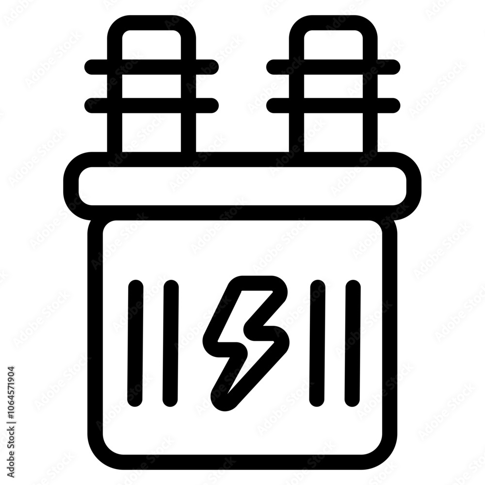 Step transformer Line Icon Step transformer Line Icon
