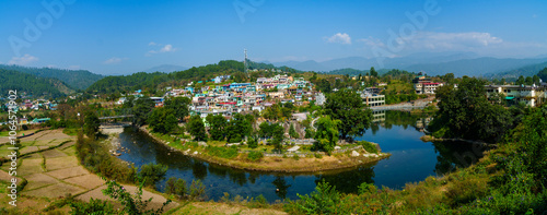 Panoramic view of Baijnath Temple, nestled in the picturesque Baijnath village of Bageshwar, Uttarakhand, is a remarkable testament to ancient architecture and religious significance photo