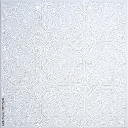 White Embossed Floral Pattern