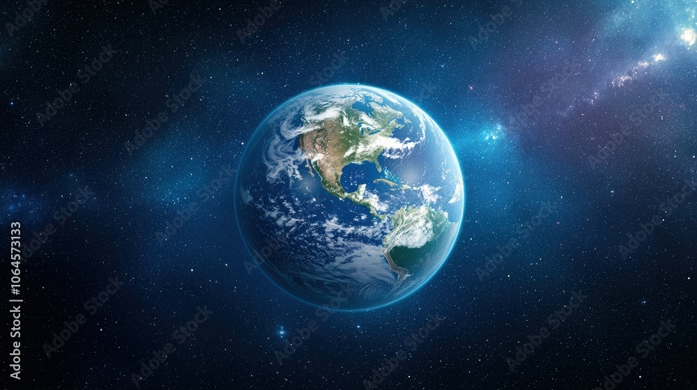 Stunning View of Earth Surrounded by the Vastness of Space