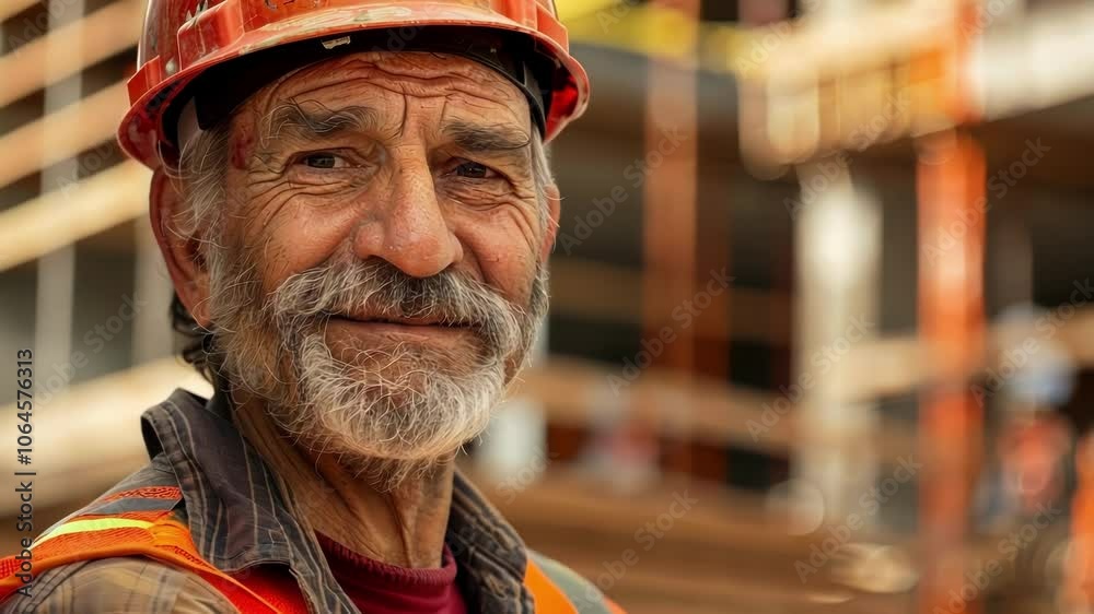 Amidst the noise and chaos of the construction site the foremans calm and composed demeanor brings a sense of stability. Amidst the noise and chaos of the construction site the foremans calm and composed demeanor brings a sense of stability.