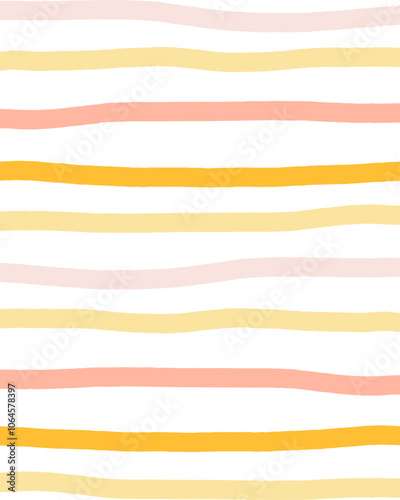 Wavy stripes print background. uneven hand drawn waves vector pattern. Striped abstract template. Cute squiggle streaks texture. coloured bars on white backdrop. photo