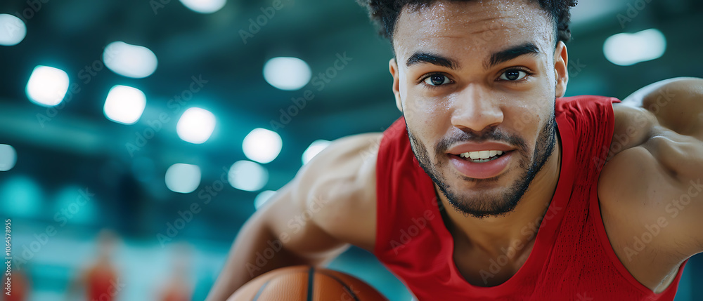 Basketball player demonstrates speed and skill during defensive drill