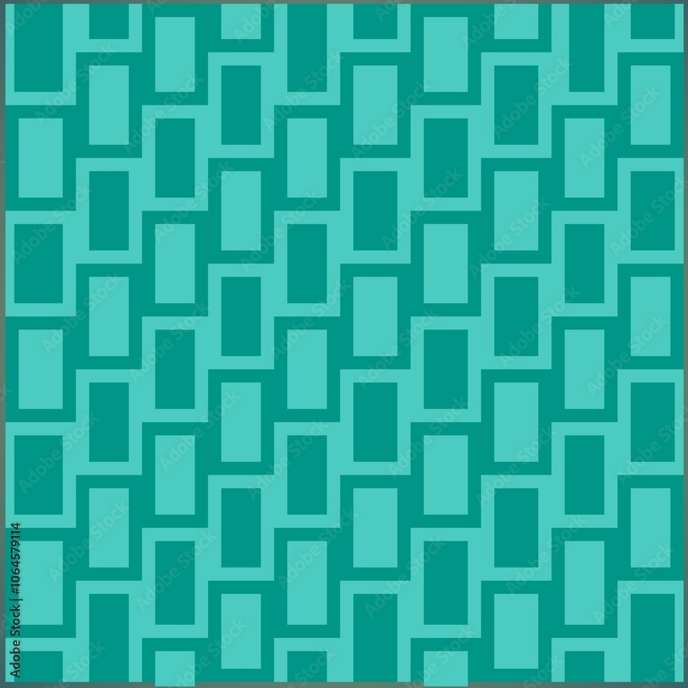 A modern geometric pattern featuring turquoise rectangles interlocking in a seamless design. This abstract art evokes a sense of balance and symmetry, perfect for contemporary backdrops. A modern geometric pattern featuring turquoise rectangles interlocking in a seamless design. This abstract art evokes a sense of balance and symmetry, perfect for contemporary backdrops.