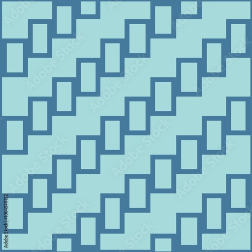 Abstract seamless geometric pattern featuring interlocking rectangles in varying shades of blue. Ideal for backgrounds, wallpapers, and design projects needing a modern and clean aesthetic.