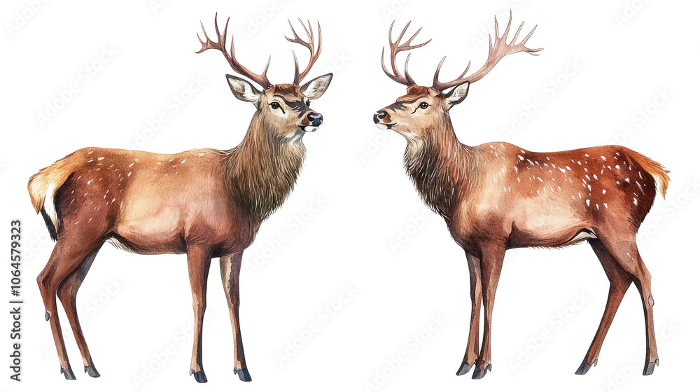 Fototapeta premium Tropical Flamingo & Hibiscus Watercolor Illustrations Generative AI