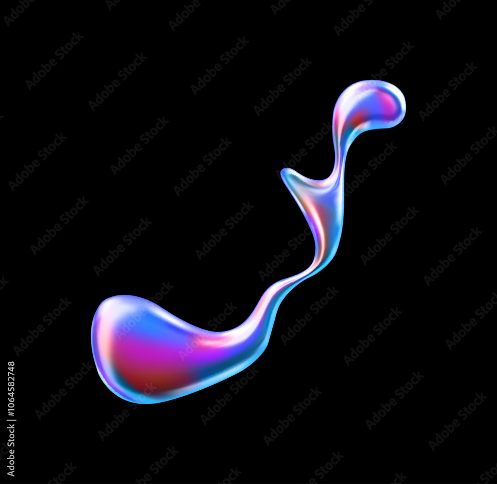 Dynamic 3d shape with holographic rainbow gradient. Dynamic 3d shape with holographic rainbow gradient.