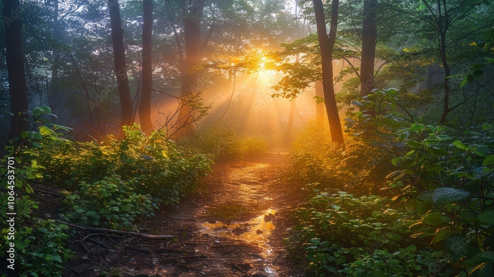 Obraz premium Sunbeams in the Forest