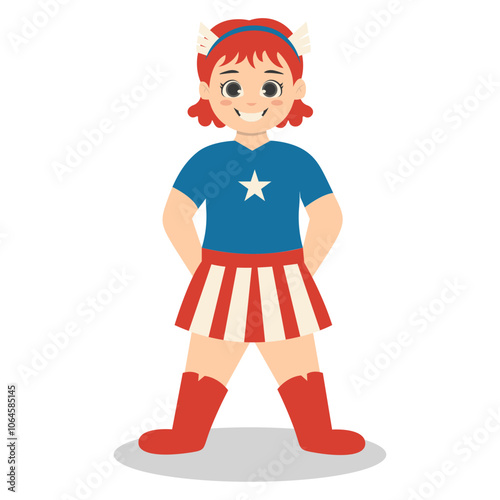 Children with Costume Superhero Illustration Isolated on White Background.