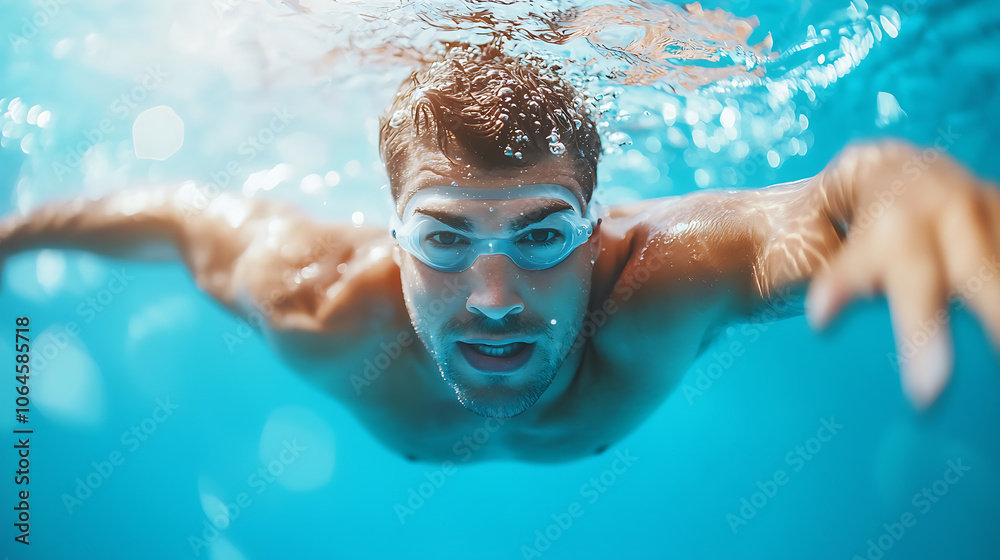 Fototapeta premium Swimmers embrace endurance challenges in open water sessions