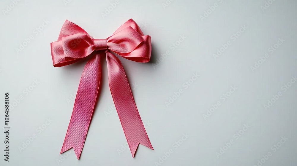 A photostock of a red ribbon with a bow on a white background, festive and isolated. A photostock of a red ribbon with a bow on a white background, festive and isolated.
