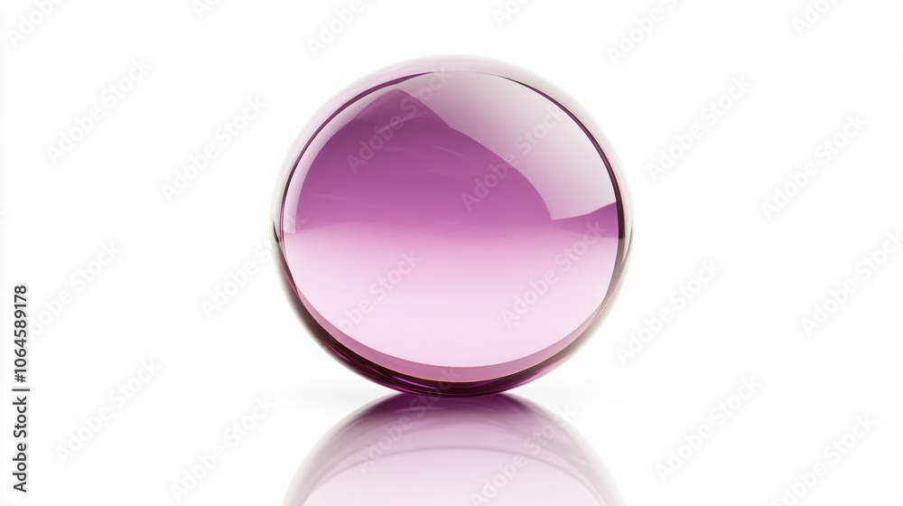 Glossy purple sphere with reflections on a white background, creating a bold and stylish look
