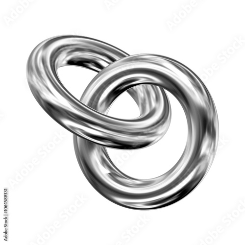 3d render of metallic chrome object graphic icon