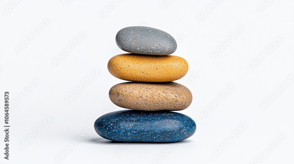 A photostock of a smooth stone on a neutral background, minimalist and isolated. A photostock of a smooth stone on a neutral background, minimalist and isolated.
