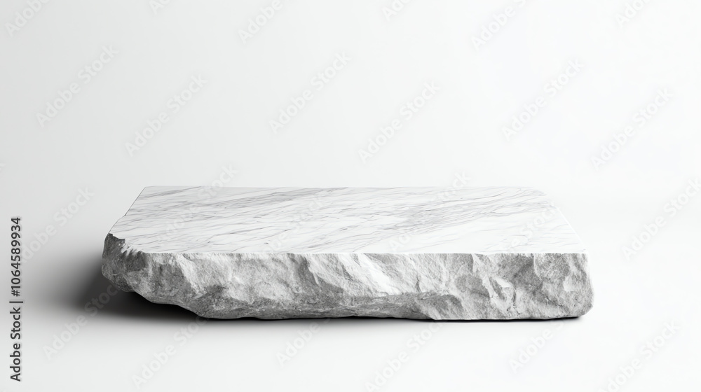 White stone slab with rough surface on neutral background White stone slab with rough surface on neutral background