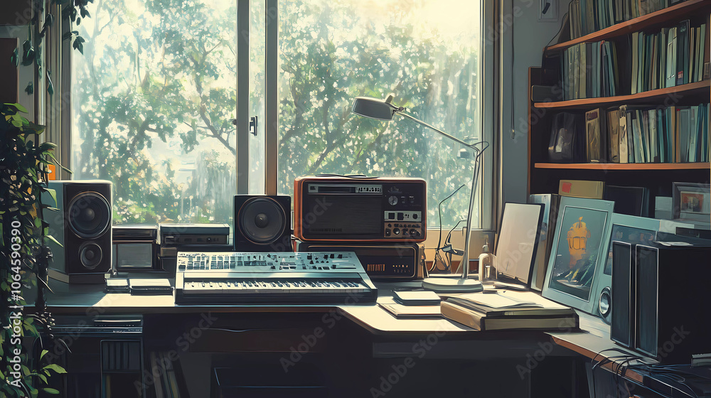 Generative AI Lo-Fi music picture Generative AI Lo-Fi music picture