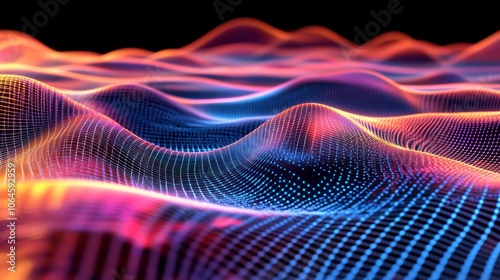 Colorful Wave Patterns in Digital Space