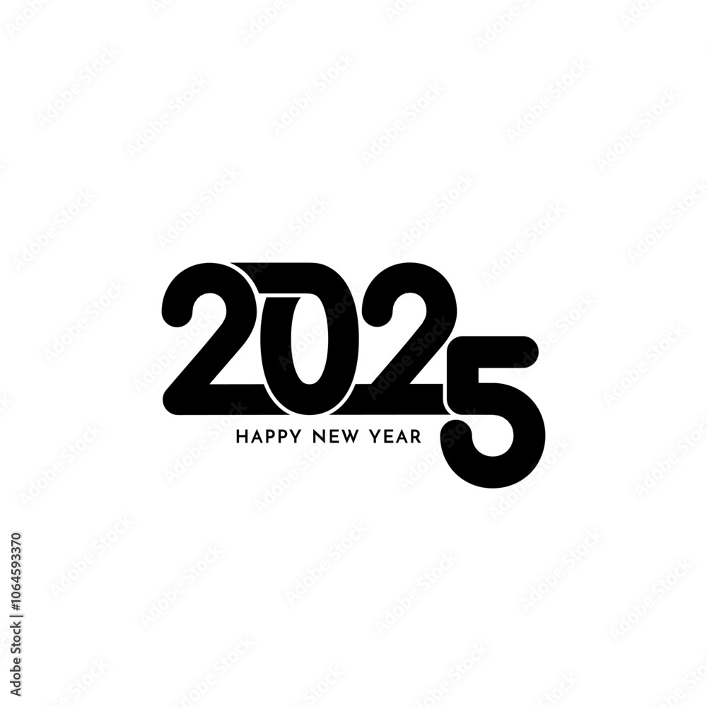 Happy New year 2025 text design decorative background Happy New year 2025 text design decorative background