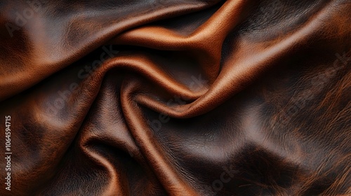 Genuine Leather Texture Background in Dark Brown and Vibrant Orange Hues for Elegant or Branding